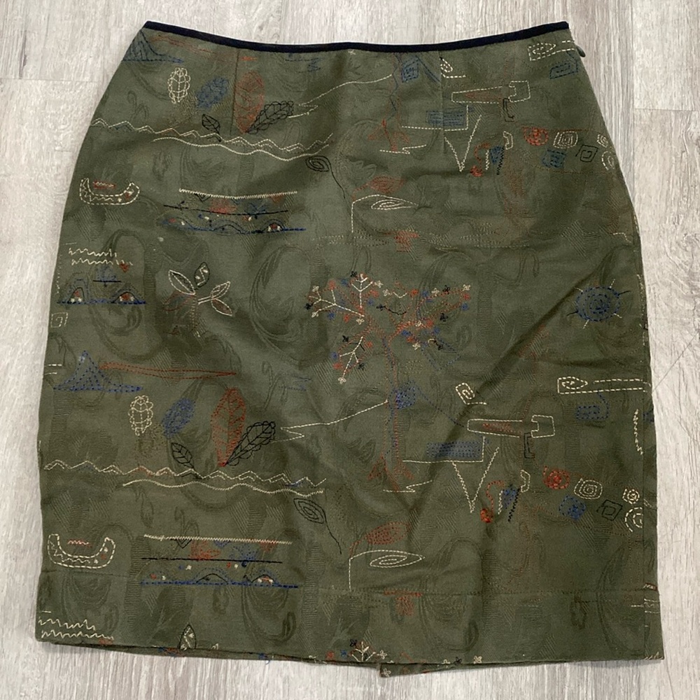 Anthropologie Meadow Rue Embroidered Skirt